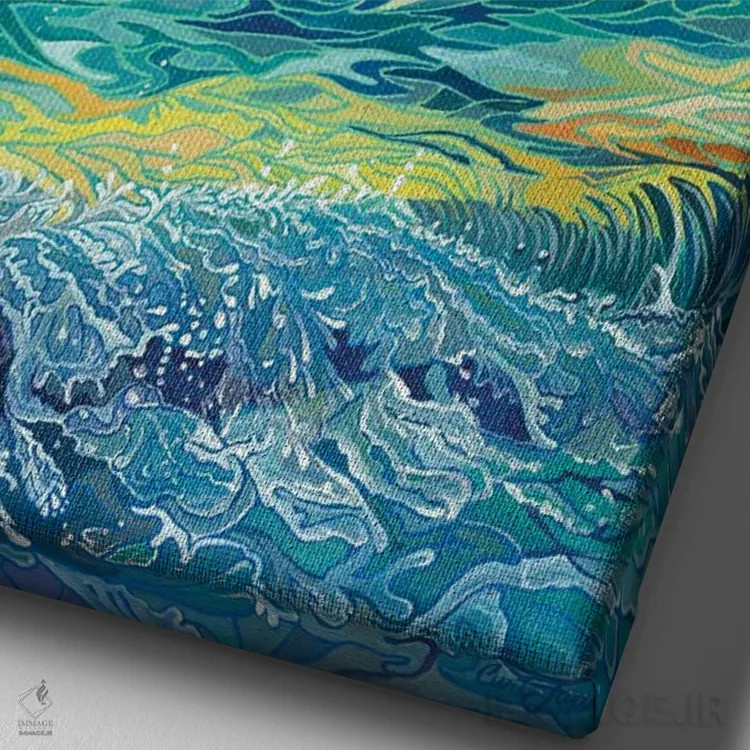 تابلو دکوراتیو غروب جزایر سیستا کیز اثر کرتیس فانک - نمای نزدیک بافت بوم