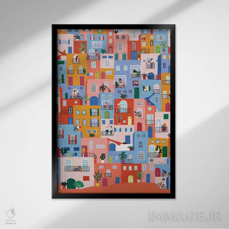 تابلو دکوراتیو در خانه با هم اثر جیدا الاسار - نمای قابدار مشکی