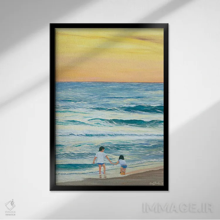 تابلو دکوراتیو یافته ساحل لاودرمیلک اثر کرتیس فانک - نمای قابدار مشکی