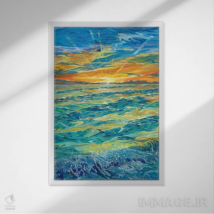 تابلو دکوراتیو غروب جزایر سیستا کیز اثر کرتیس فانک - نمای قابدار سفید