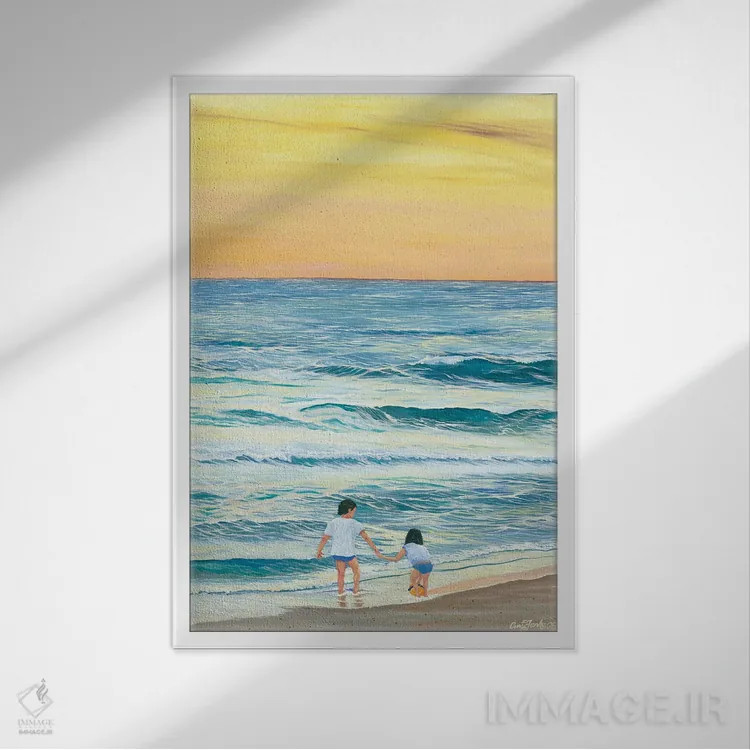 تابلو دکوراتیو یافته ساحل لاودرمیلک اثر کرتیس فانک - نمای قابدار سفید