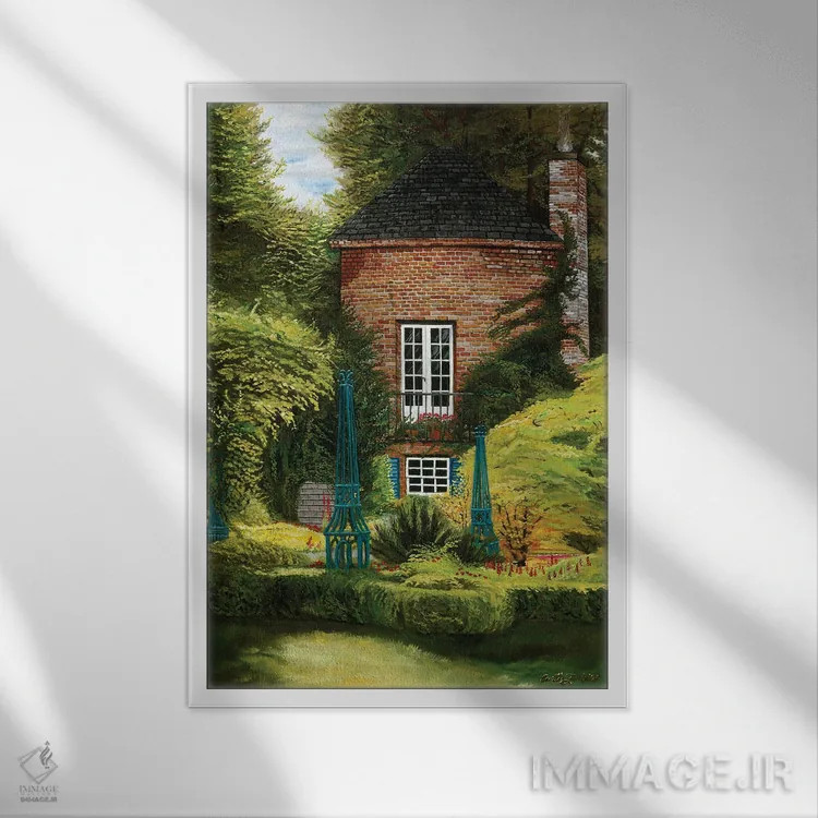 تابلو دکوراتیو چشم انداز باغ بارینگتون اثر کرتیس فانک - نمای قابدار سفید