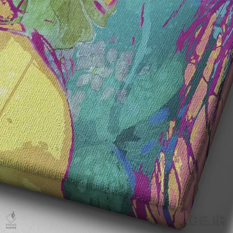 تابلو دکوراتیو پیش بینی بزرگ اثر فایو بای فایو کالکتیو - نمای نزدیک بافت بوم