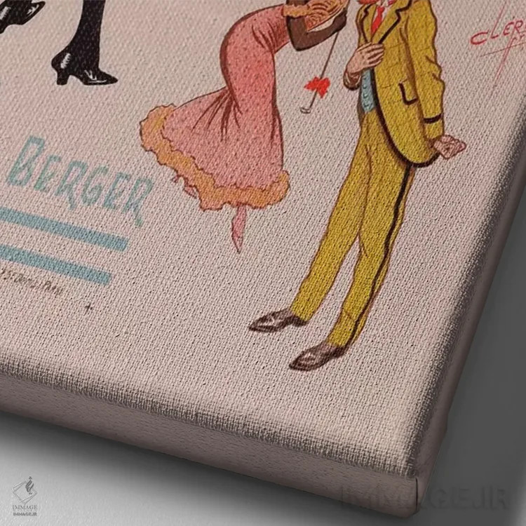 تابلو دکوراتیو تبلیغ تئاتر دو مولن روژ اثر کلریس فرر - نمای نزدیک بافت بوم