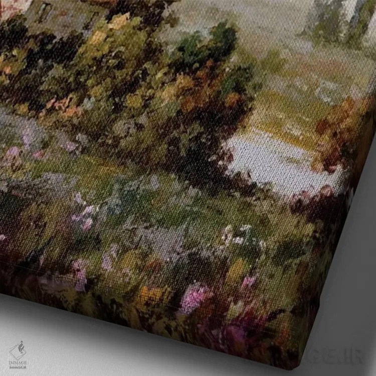 تابلو دکوراتیو راحتی روستایی II اثر چارلز گال - نمای نزدیک بافت بوم