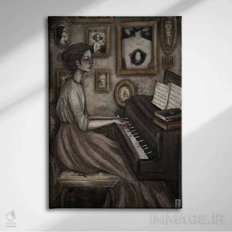 تابلو دکوراتیو پیانیست اثر کرامبز اند گابز - نمای روبهرو روی دیوار