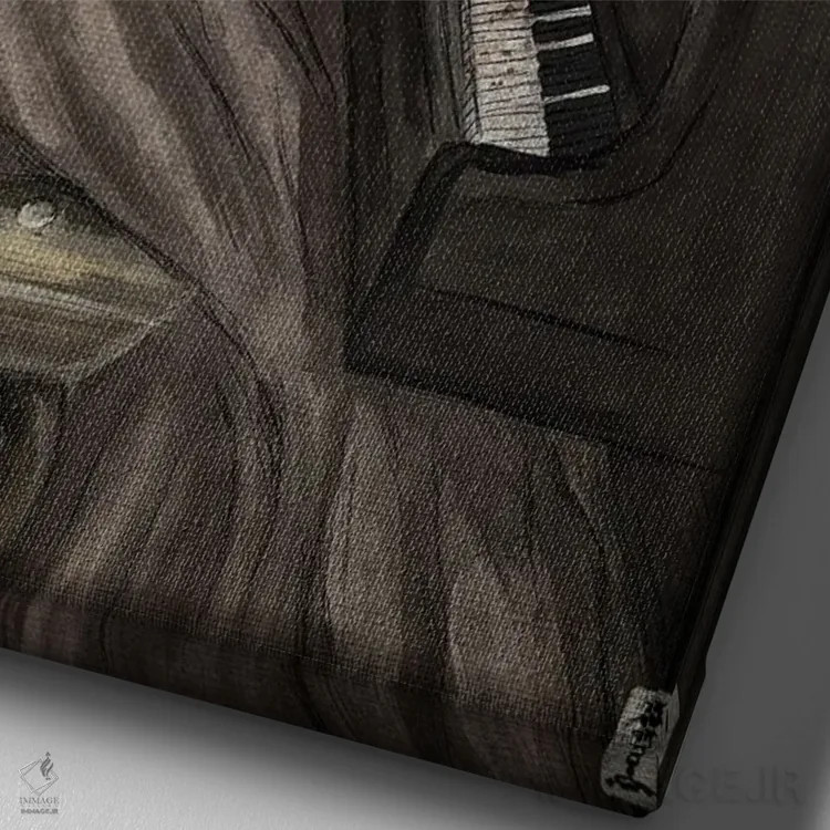 تابلو دکوراتیو پیانیست اثر کرامبز اند گابز - نمای نزدیک بافت بوم