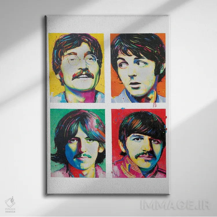 تابلو دکوراتیو بیتلز اثر کریگ کمپبل - نمای روبهرو روی دیوار