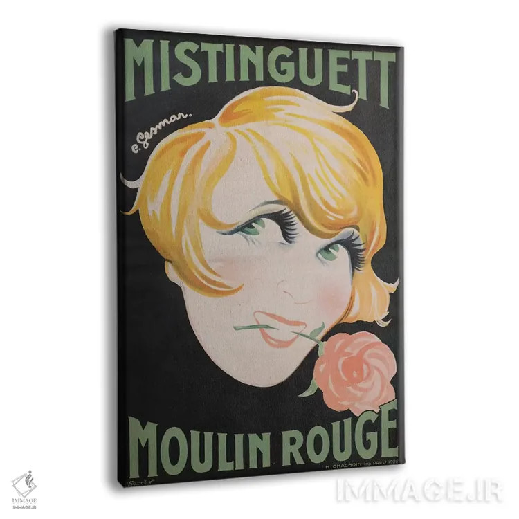 تابلو دکوراتیو 1928,تبلیغ میستنگت مولن روژ، ۱۹۲۸ اثر چارلز گسمر - نمای پرسپکتیو محصول