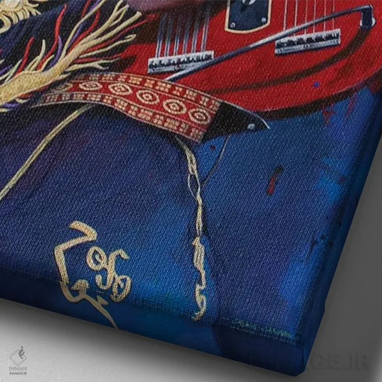 تابلو دکوراتیو جیمی پیج اثر کریگ کمپبل - نمای نزدیک بافت بوم