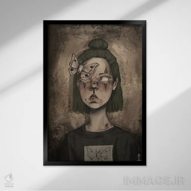 تابلو دکوراتیو دلقک ها اثر کرامبز اند گابز - نمای قابدار مشکی