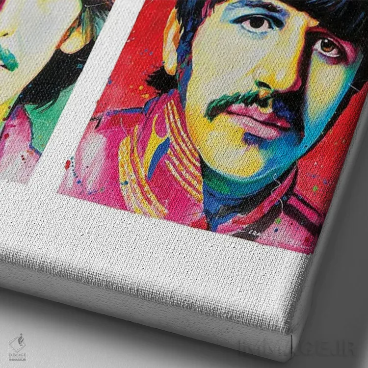 تابلو دکوراتیو بیتلز اثر کریگ کمپبل - نمای نزدیک بافت بوم