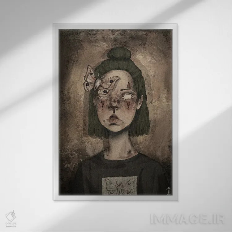 تابلو دکوراتیو دلقک ها اثر کرامبز اند گابز - نمای قابدار سفید