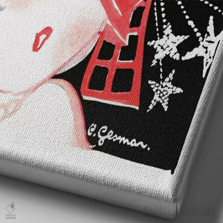 تابلو دکوراتیو 1920s,برنامه مولن روژ: پاریس در میان ستارگان، دهه ۱۹۲۰ اثر چارلز گسمر - نمای نزدیک بافت بوم