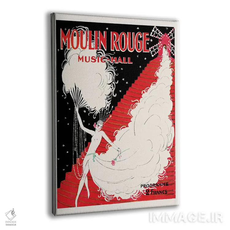 تابلو دکوراتیو Music-Hall Programme, 1920,برنامه موزیک هال مولن روژ، ۱۹۲۰ اثر چارلز گسمر - نمای پرسپکتیو محصول