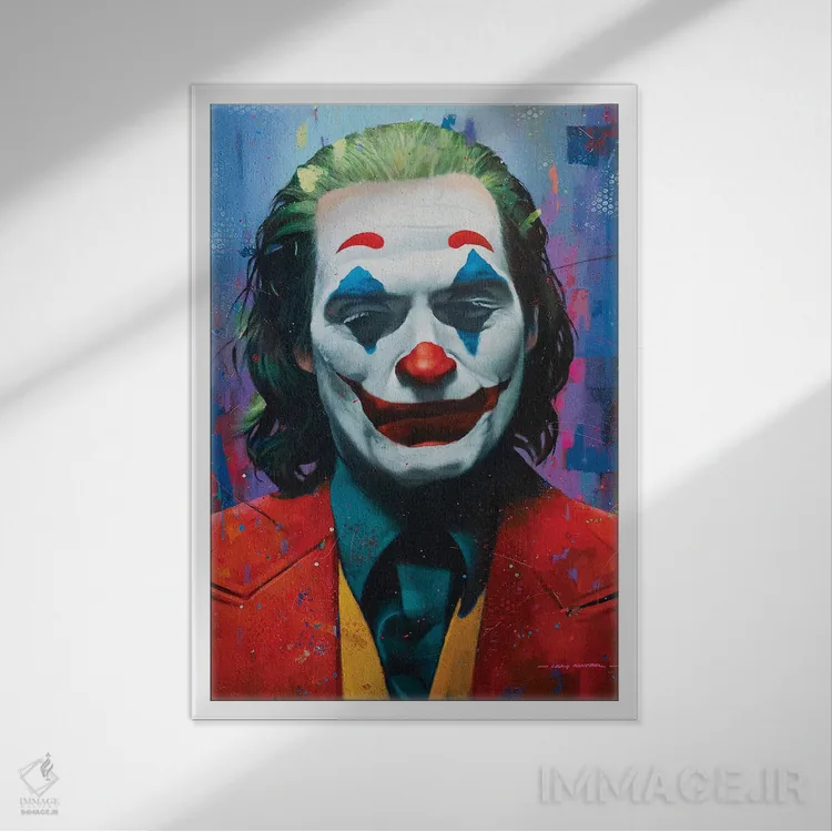 تابلو دکوراتیو جوکر اثر کریگ کمپبل - نمای قابدار سفید