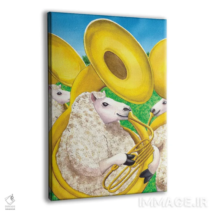 تابلو دکوراتیو گوسفند شاخ بلند اثر کترین جی مک الروی - نمای پرسپکتیو محصول