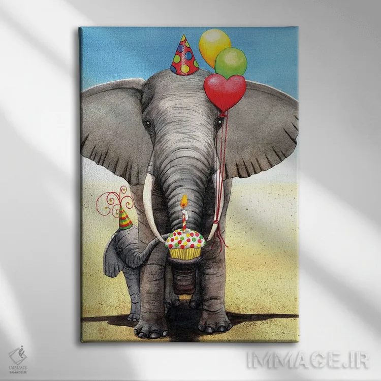 تابلو دکوراتیو فیل تولد اثر کترین جی مک الروی - نمای روبهرو روی دیوار