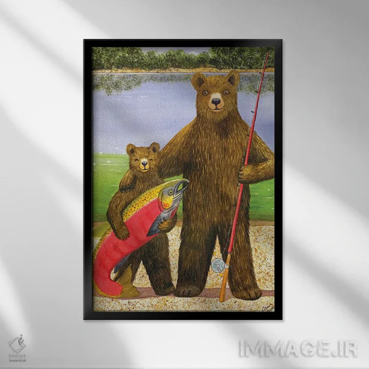 تابلو دکوراتیو ماهی بزرگ اثر کترین جی مک الروی - نمای قابدار مشکی