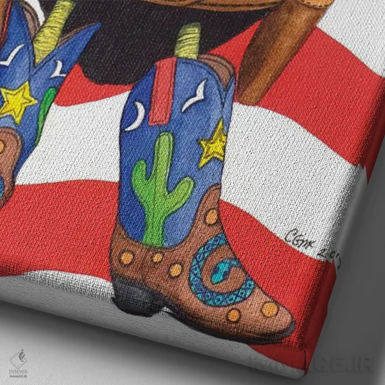 تابلو دکوراتیو پیرمرد شوخ و پرانرژی اثر کترین جی مک الروی - نمای نزدیک بافت بوم