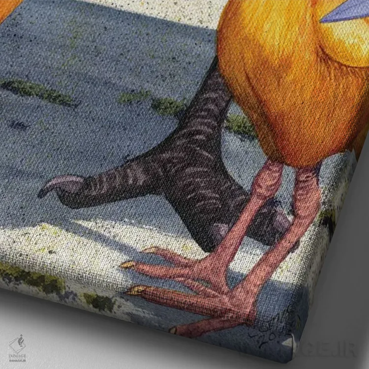 تابلو دکوراتیو جوجه درناها اثر کترین جی مک الروی - نمای نزدیک بافت بوم