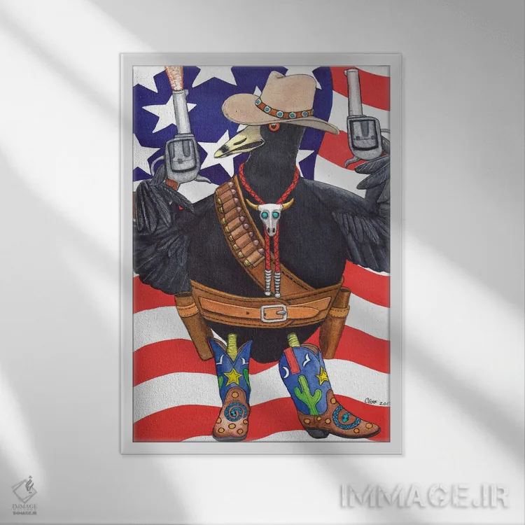 تابلو دکوراتیو پیرمرد شوخ و پرانرژی اثر کترین جی مک الروی - نمای قابدار سفید