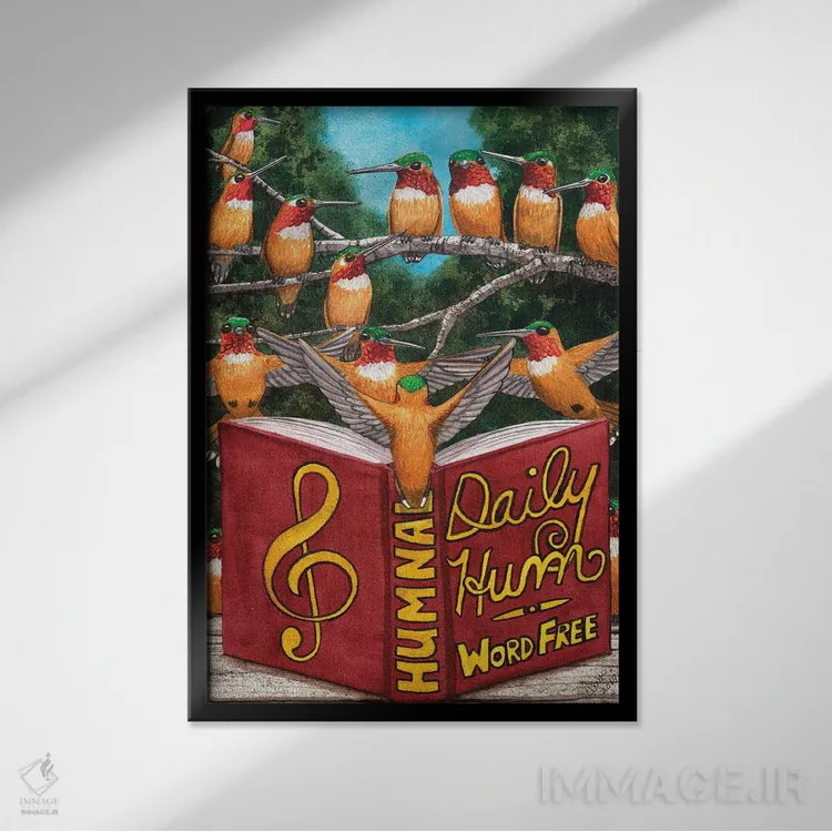 تابلو دکوراتیو همه با هم الان اثر کترین جی مک الروی - نمای قابدار مشکی