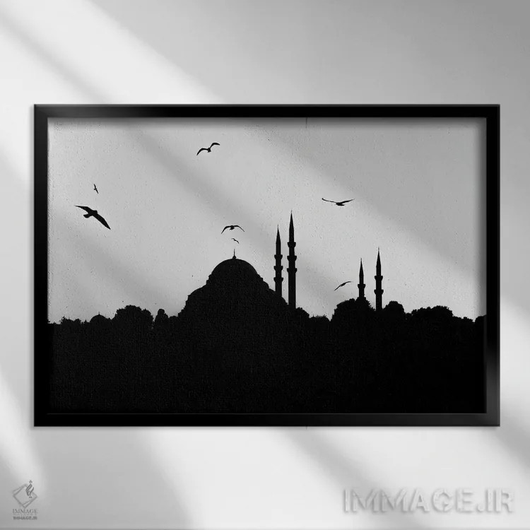 تابلو دکوراتیو رقص پرندگان اثر گیلیارد برسسان - نمای قابدار مشکی