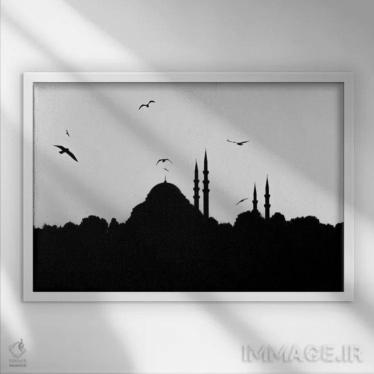 تابلو دکوراتیو رقص پرندگان اثر گیلیارد برسسان - نمای قابدار سفید