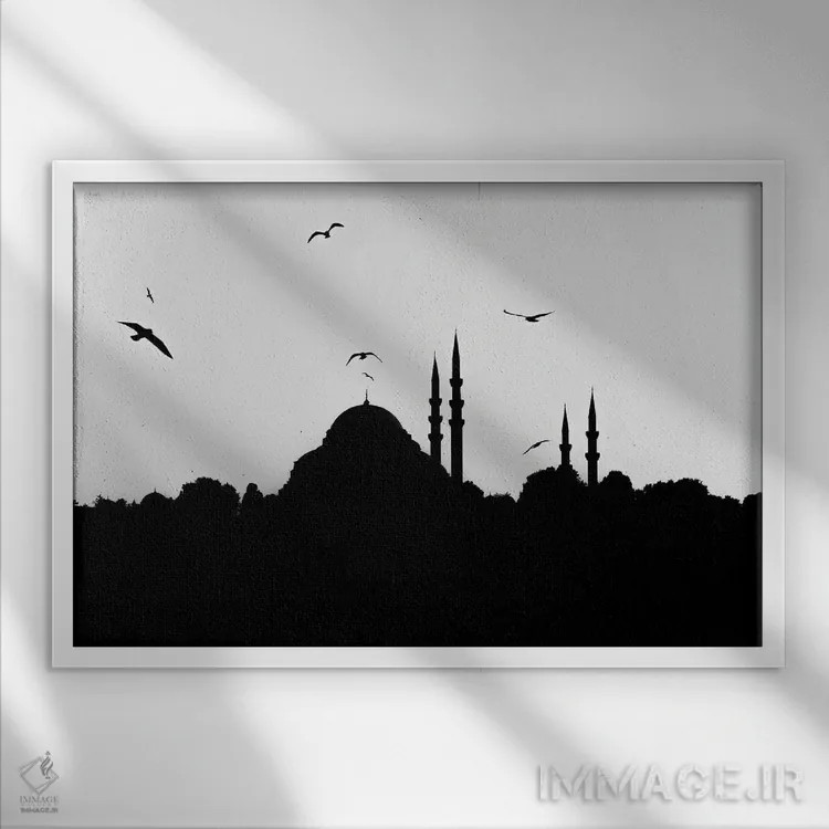 تابلو دکوراتیو رقص پرندگان اثر گیلیارد برسسان - نمای قابدار سفید