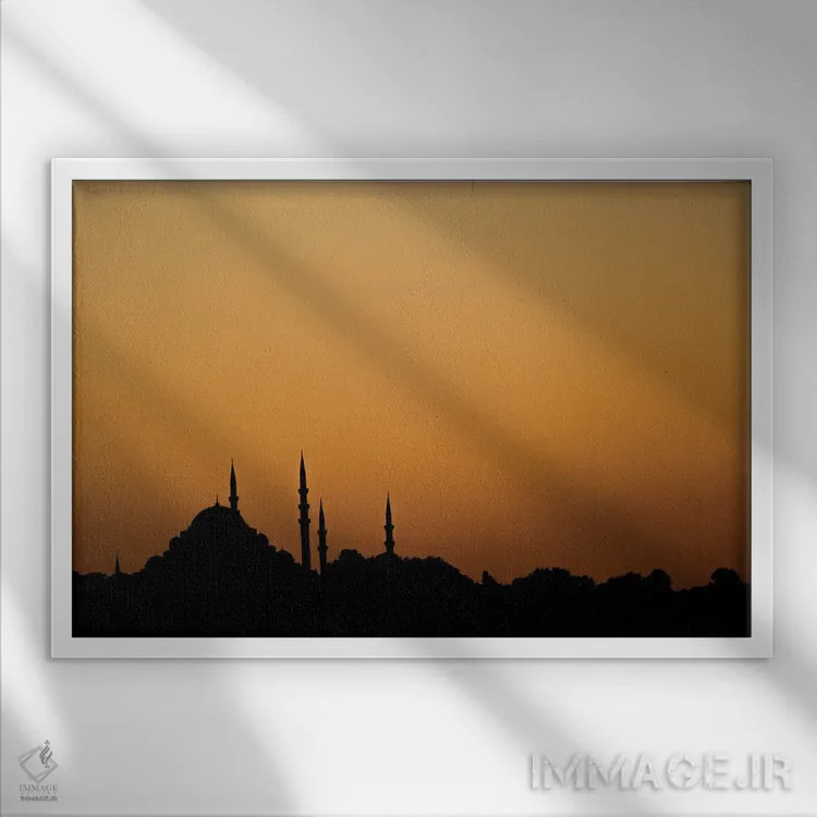 تابلو دکوراتیو نجوای غروب اثر گیلیارد برسسان - نمای قابدار سفید