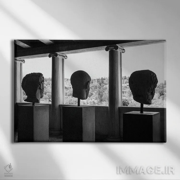 تابلو دکوراتیو سه فیلسوف اثر گیلیارد برسسان - نمای روبهرو روی دیوار