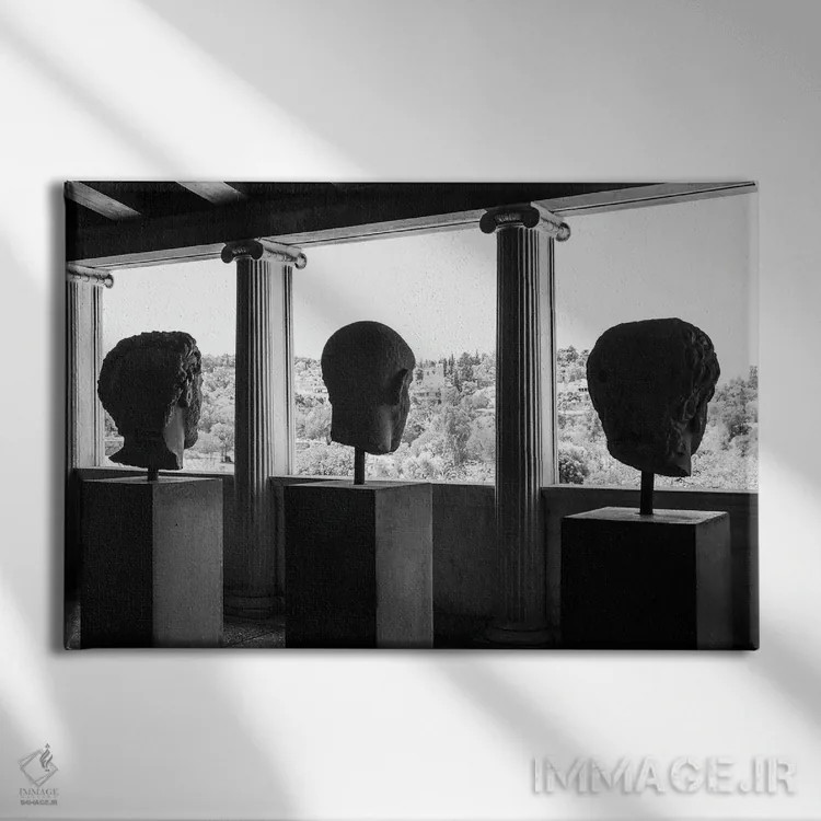 تابلو دکوراتیو سه فیلسوف اثر گیلیارد برسسان - نمای روبهرو روی دیوار