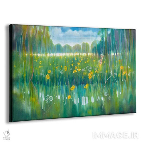 تابلو انتزاعی ترکیب رودخانه اثر گیل بوستامانته - نمای پرسپکتیو محصول