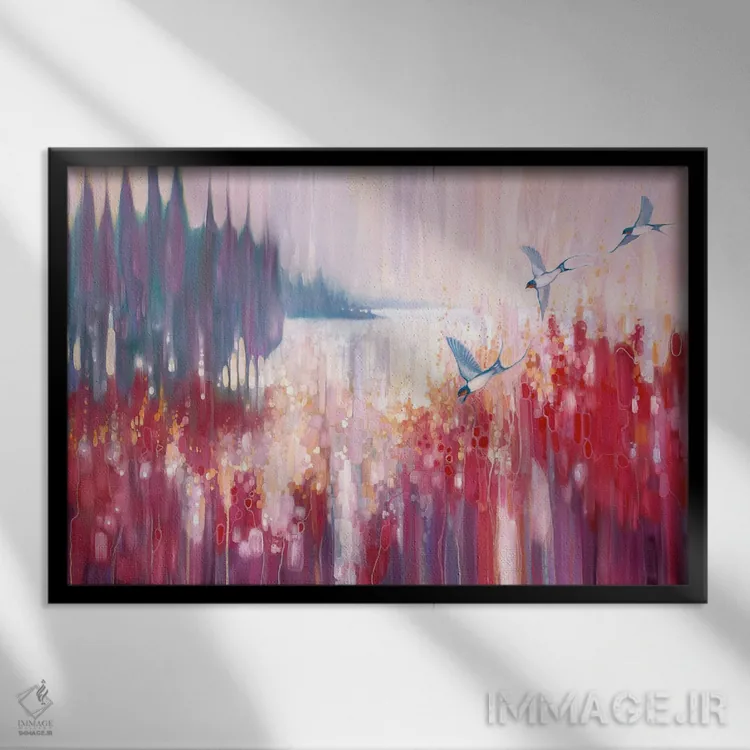 تابلو انتزاعی جای تابستانی اثر گیل بوستامانته - نمای قابدار مشکی