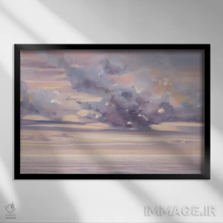 تابلو انتزاعی بازمانده زیبا اثر گیل بوستامانته - نمای قابدار مشکی
