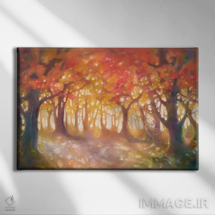 تابلو انتزاعی سایه پاییزی اثر گیل بوستامانته - نمای روبهرو روی دیوار