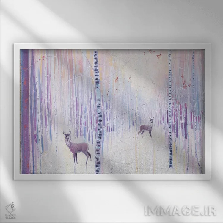 تابلو انتزاعی ارواح زمستان اثر گیل بوستامانته - نمای قابدار سفید