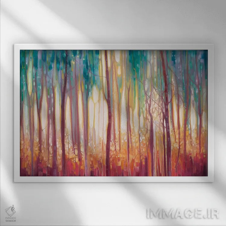 تابلو انتزاعی اسطوره شناسی اثر گیل بوستامانته - نمای قابدار سفید