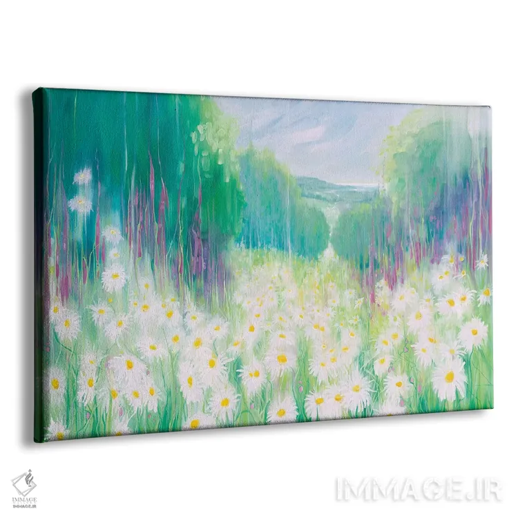 تابلو انتزاعی میان گل های بابونه تا دریا اثر گیل بوستامانته - نمای پرسپکتیو محصول