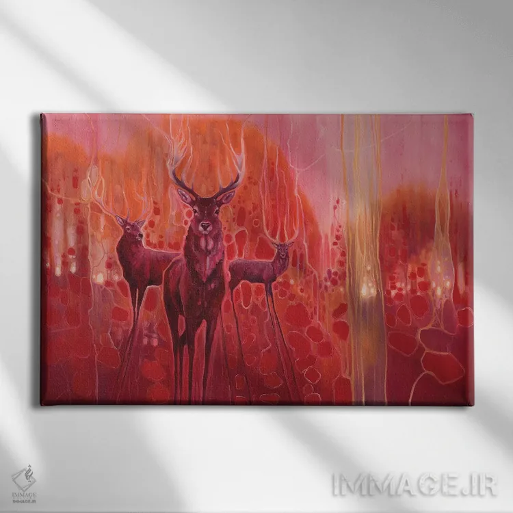 تابلو دکوراتیو جادوی سرخ اثر گیل بوستامانته - نمای روبهرو روی دیوار