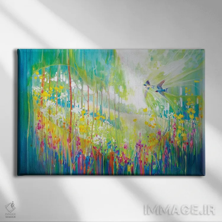 تابلو انتزاعی وفور اثر گیل بوستامانته - نمای روبهرو روی دیوار