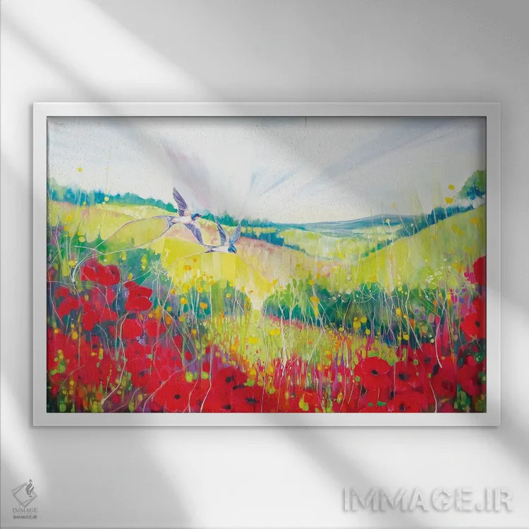 تابلو دکوراتیو تابستان ساوت داونز اثر گیل بوستامانته - نمای قابدار سفید