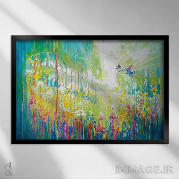 تابلو انتزاعی وفور اثر گیل بوستامانته - نمای قابدار مشکی