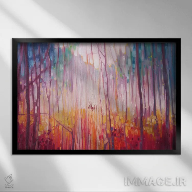 تابلو انتزاعی گریزان اثر گیل بوستامانته - نمای قابدار مشکی