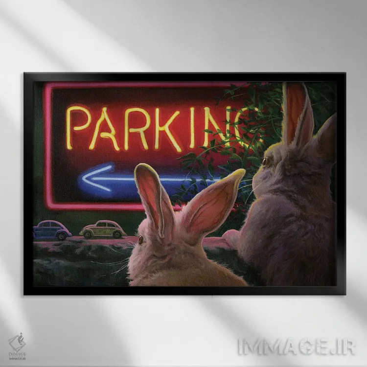 تابلو دکوراتیو یافتن جای مناسب اثر گیگی چن - نمای قابدار مشکی