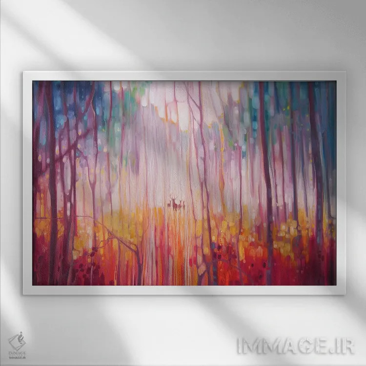 تابلو انتزاعی گریزان اثر گیل بوستامانته - نمای قابدار سفید