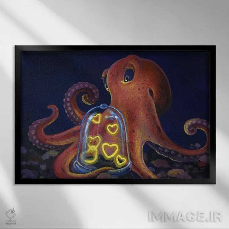 تابلو دکوراتیو در احاطه اثر گیگی چن - نمای قابدار مشکی