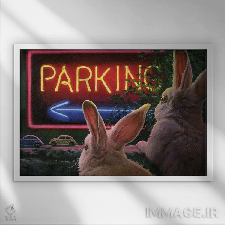 تابلو دکوراتیو یافتن جای مناسب اثر گیگی چن - نمای قابدار سفید