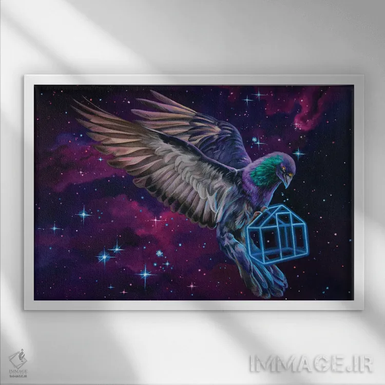 تابلو دکوراتیو محکم نگه دار اثر گیگی چن - نمای قابدار سفید